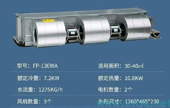風機盤管型號參數表風管尺寸(圖3)
